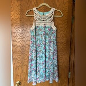 Xhilaration Crochet Top Geometric Patterned Flowy Dress